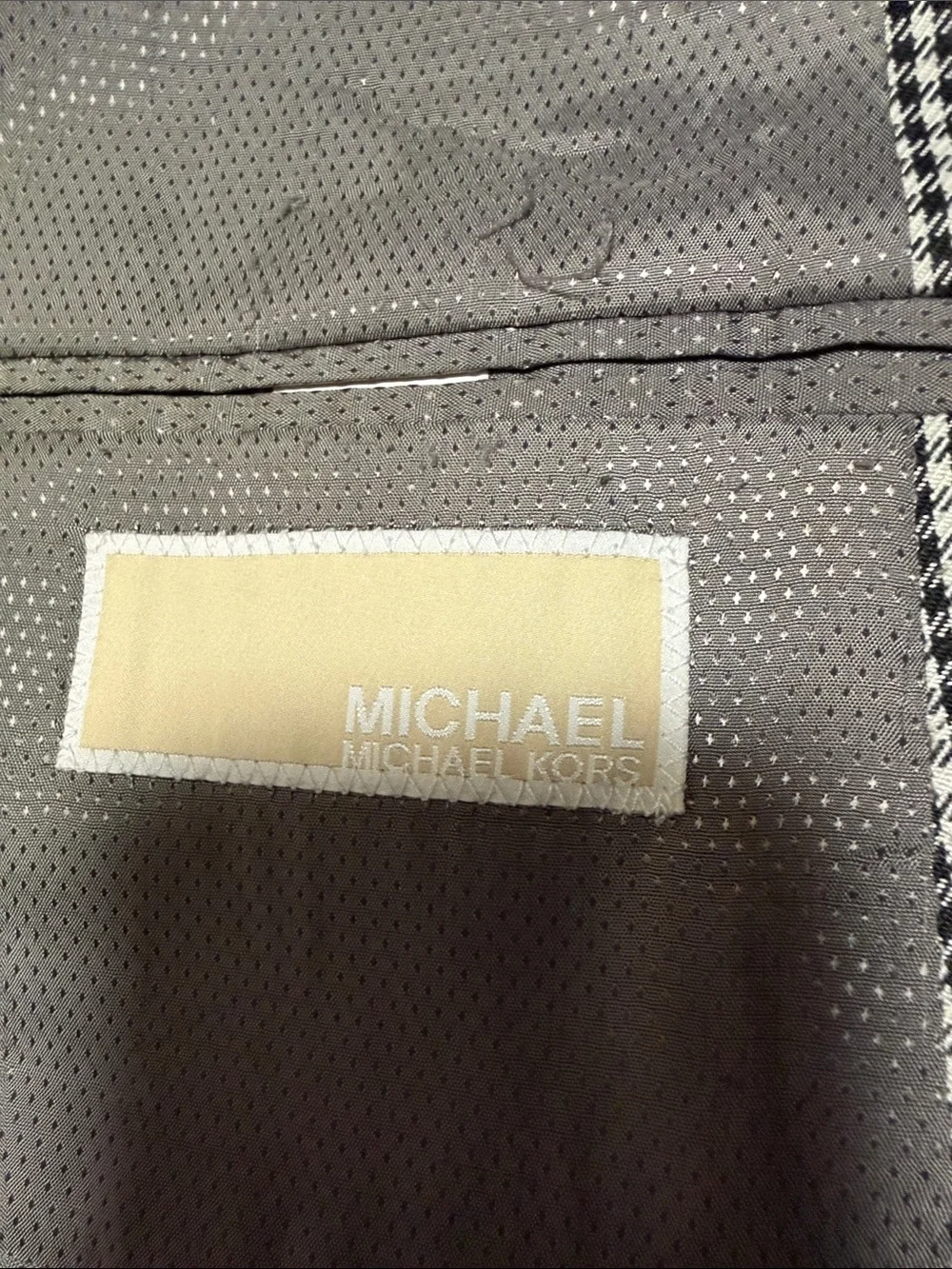 Michael Kors Men’s 50L Blazer Sport Coat Suit Jacket Like New Black Check